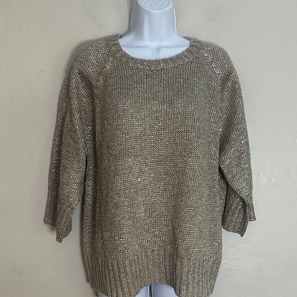 Michael Kors Gold Knit Crew Neck Sweater